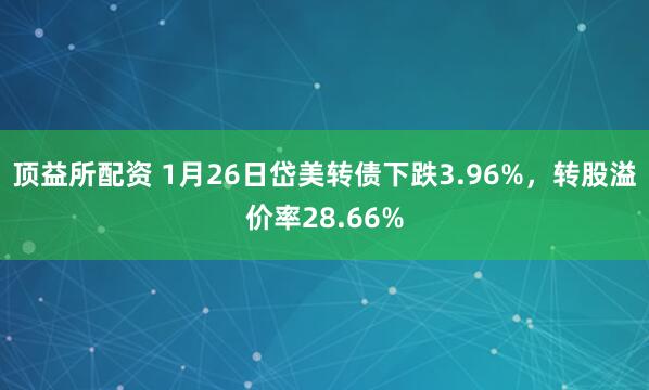 顶益所配资 1月26日岱美转债下跌3.96%，转股溢价率28.66%